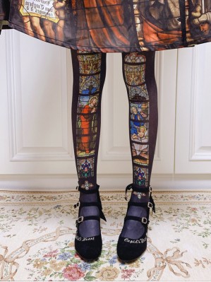 Ruby Rabbit Stained Glass Windows Lolita Style Tights (RR03)